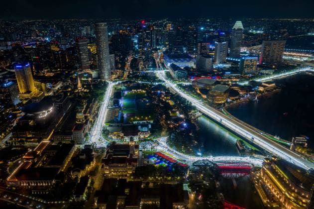 Sport Bilder des Tages September 16, 2024, Singapore: Marina Bay Street Circuit at night during preparations for the 2024 Formula One Singapore Grand Prix. Singapore - ZUMA 20240916_mda_l191_648 Copyright: xAntoinexLapeyrex