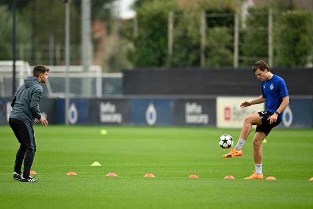 Club Brugge v Borussia Dortmund - UEFA Champions League MD -1 WESTKAPELLE, BELGIUM - SEPTEMBER 17 : Meijer Bjorn defender of Club Brugge pictured during a training session prior to the UEFA Champions League - League phase matchday 1 between Club Brugge and Borussia Dortmund at the Club Brugge training centre on September 17, 2024 in Westkapelle, Belgium , 17 09 2024 Westkapelle Belgium  Copyright: xNicoxVereeckenx