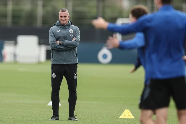Club s head coach Nicky Hayen pictured during a training session of Belgian soccer team Club Brugge KV, Tuesday 17 September 2024 in Knokke-Heist. The team is preparing for tomorrow s game against German Borussia Dortmund, on the opening day of the UEFA Champions League league phase. BRUNOxFAHY  x100810924x