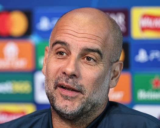UEFA Champions League Manchester City v Inter Milan press conference, PK, Pressekonferenz Pep Guardiola manager of Manchester City speaks in the pre-match press conference during the UEFA Champions League Manchester City v Inter Milan Press conference at Etihad Stadium, Manchester, United Kingdom, 17th September 2024 (Photo by Mark Cosgrove News Images) Manchester Etihad Stadium Manchester United, ManU Kingdom Copyright: xMarkxCosgrove NewsxImagesx