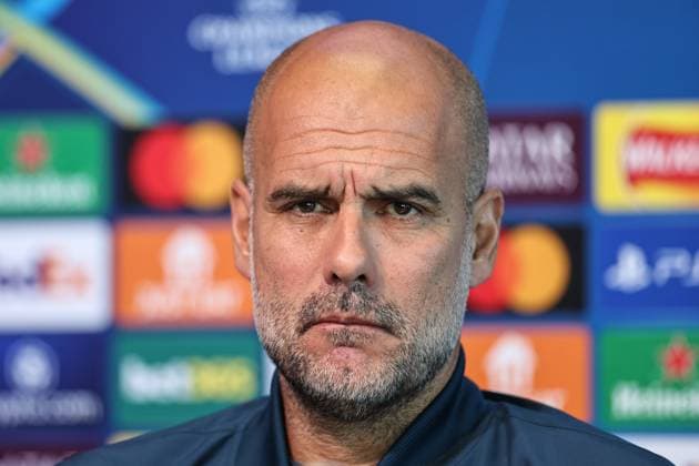 UEFA Champions League Manchester City v Inter Milan press conference, PK, Pressekonferenz Pep Guardiola manager of Manchester City speaks in the pre-match press conference during the UEFA Champions League Manchester City v Inter Milan Press conference at Etihad Stadium, Manchester, United Kingdom, 17th September 2024 (Photo by Mark Cosgrove News Images) Manchester Etihad Stadium Manchester United, ManU Kingdom Copyright: xMarkxCosgrove NewsxImagesx