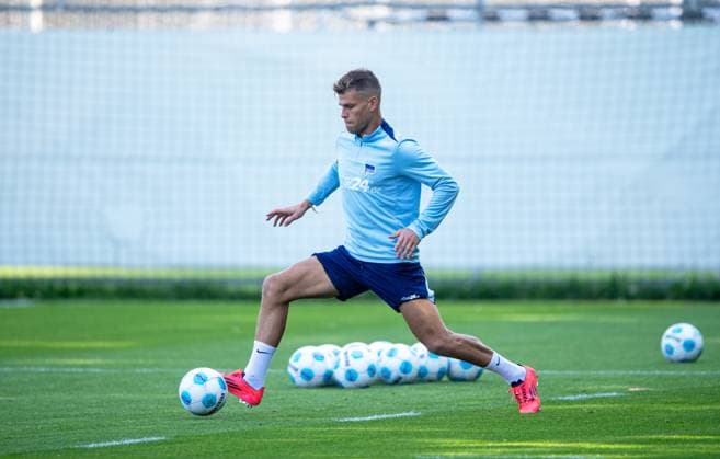Football, Men, Season 2024 2025, 2 Bundesliga, Hertha BSC, Training, Florian Niederlechner Hertha BSC , 17 09 2024, Copyright: xMatthiasxKochx