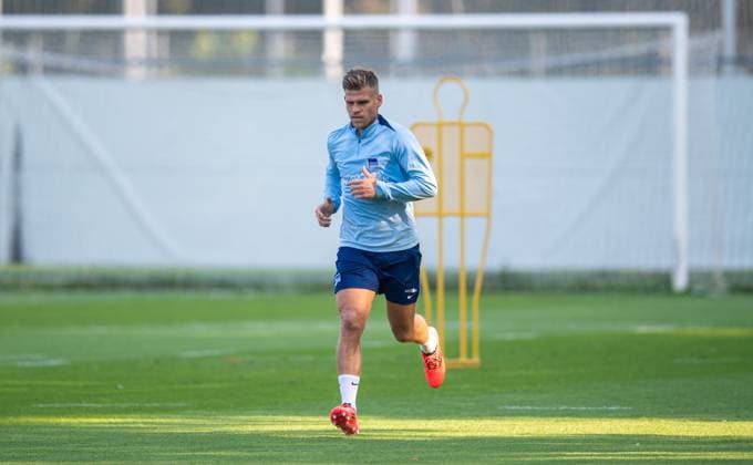 Football, Men, Season 2024 2025, 2 Bundesliga, Hertha BSC, Training, Florian Niederlechner Hertha BSC , 17 09 2024, Copyright: xMatthiasxKochx