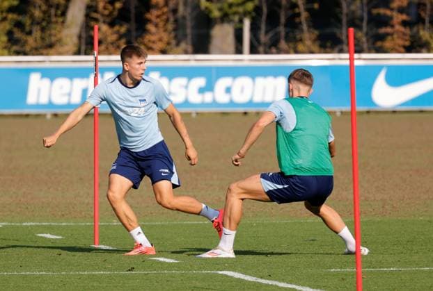 Gustav Christensen, Germany, Berlin, Sportpark, Football, Men, Season 2024 2025, 2 Bundesliga, Hertha BSC, Training