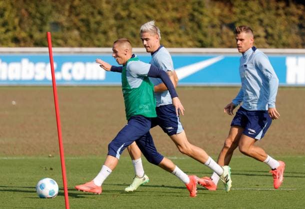 Palko Dardai, Marten Winkler, Florian Niederlechner, Germany, Berlin, Sportpark, Football, Men, Season 2024 2025, 2 Bundesliga, Hertha BSC, Training