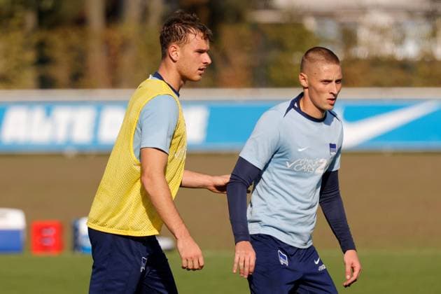 Pascal Klemens, Palko Dardai, Germany, Berlin, Sportpark, Football, Men, Season 2024 2025, 2 Bundesliga, Hertha BSC, Training