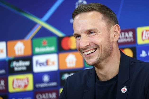 SOCCER - UEFA CL, Prag vs RBS PRAGUE,CZECH REPUBLIC,17.SEP.24 - SOCCER - UEFA Champions League, AC Sparta Prag vs Red Bull Salzburg, preview, press conference, PK, Pressekonferenz Image shows head coach Pepijn Lijnders (RBS).  GEPAxpictures xDavidxGeieregger