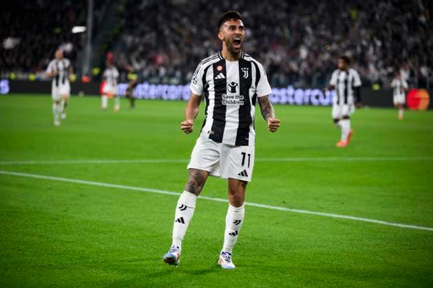 Juventus FC v PSV Eindhoven - UEFA Champions League Nicolas Gonzalez of Juventus FC celebrates after scoring a goal during the UEFA Champions League football match between Juventus FC and PSV Eindhoven. Turin Italy Copyright: xNicolòxCampox