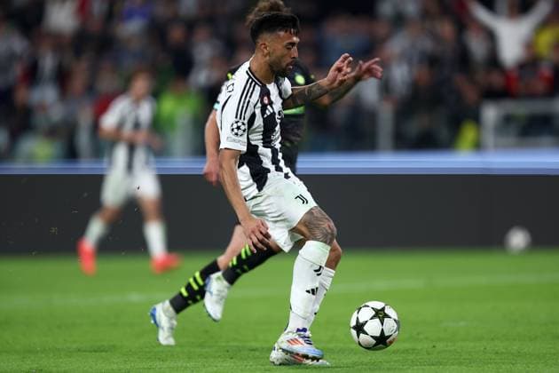 Nico Gonzalez (Juventus Fc) scores his team s third goal, UEFA Champions League 2024 25 League Phase MD1, Juventus Turin v PSV Eindhoven, Allianz Stadium, September 17, 2024, Turin, Italy.