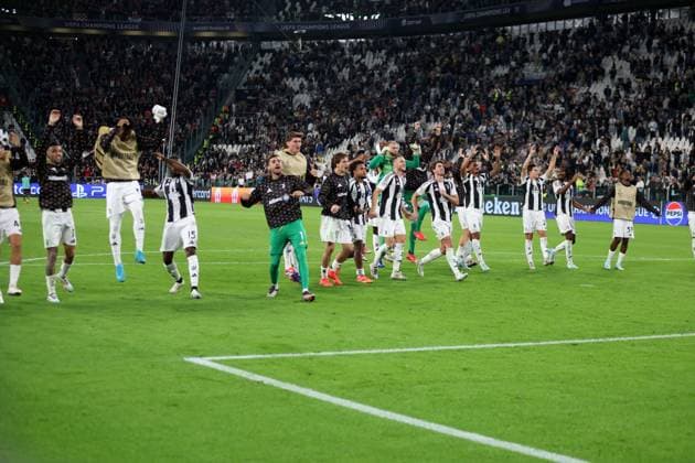 Players of Juventus Fc celebrate after winning, UEFA Champions League 2024 25 League Phase MD1, Juventus Turin v PSV Eindhoven, Allianz Stadium, September 17, 2024, Turin, Italy.