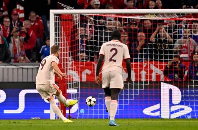 GOAL for 1 0 Penalty, penalty kick Harry Kane FC Bayern Muenchen FCB 09 Goal kick Action Goal chance FC Bayern Muenchen FCB vs GNK Dinamo Zagreb Matchday 1 17 09 2024 DFL REGULATIONS PROHIBIT ANY USE OF PHOTOGRAPHS AS IMAGE SEQUENCES AND OR QUASI VIDEO FC Bayern Muenchen FCB vs GNK Dinamo Zagreb