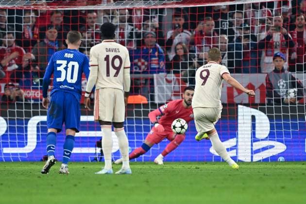 17 09 2024, Football, Champions League, Matchday 1, Season 2024 2025, FC Bayern Munich Dinamo Zagreb, Penalty Harry Kane FC Bayern Munich scores the goal to make it 1 0 xRHR PHOTO TKx Copyright: RHR-FOTOx RHR-FOTO TK