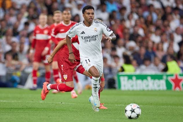 Rodrygo of Real Madrid in action during the UEFA Champions League match between Real Madrid v VFB Stuttgart at Santiago Bernabeu on September 17, 2024 in Madrid (Photo by: LGM) FOOTBALL : Real Madrid vs VFB Stuttgart - UEFA Ligue des Champions - 17 09 2024 LGM Panoramic 