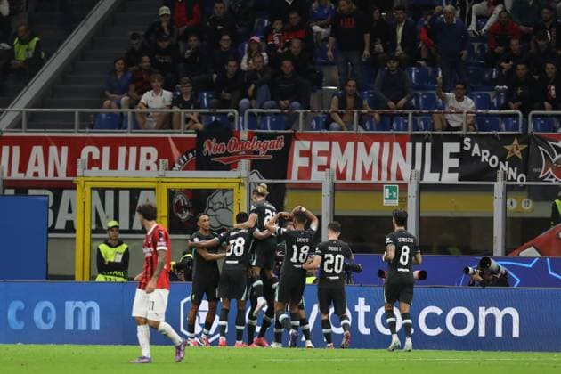 September 17, 2024, Milan, Lombardy, Italy: IBRAHIMA KONATE of Liverpool FC equalizes during Matchday 1 of 8 of the UEFA Champions League 2024 2025 between AC MILAN and LIVERPOOL FC at San Siro in Milan, Italy Milan Italy - ZUMAc179 20240917_zep_c179_057 Copyright: xMickaelxChavetx
