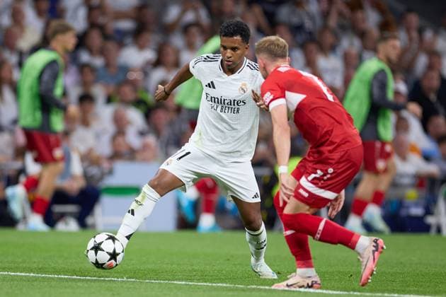 Rodrygo of Real Madrid CF in action during the UEFA Champions League match between Real Madrid v VFB Stuttgart at Santiago Bernabeu on September 17, 2024 in Madrid (Photo by: LGM) FOOTBALL : Real Madrid vs VFB Stuttgart - UEFA Ligue des Champions - 17 09 2024 LGM Panoramic 