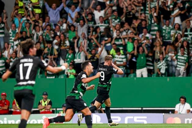 Viktor Gyokeres midfielder of Sporting CP celebrates after scoring a goal during the UEFA Champions League football match between Sporting CP and LOSC Lille at the Jose Alvalade stadium in Lisbon on September 17, 2024 UEFA Champions League - Sporting CP vs LOSC Lille (Valter Gouveia SPP) Copyright: xValterxGouveia SPPx spp-en-VaGo-VG_L0526