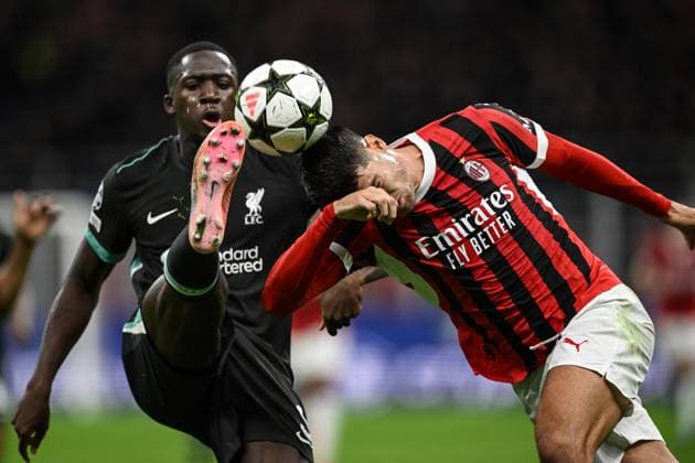 Cm Milano 17 09 2024 - Champions League Milan-Liverpool foto Cristiano Mazzi Image nella foto: Ibrahima Konate -Alvaro Morata 