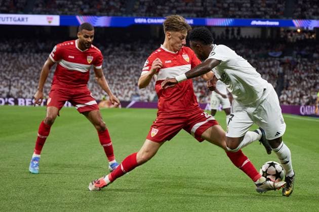 Vinicius Junior of Real Madrid CF in action during the UEFA Champions League match between Real Madrid v VFB Stuttgart at Santiago Bernabeu on September 17, 2024 in Madrid (Photo by: LGM) FOOTBALL : Real Madrid vs VFB Stuttgart - UEFA Ligue des Champions - 17 09 2024 LGM Panoramic 