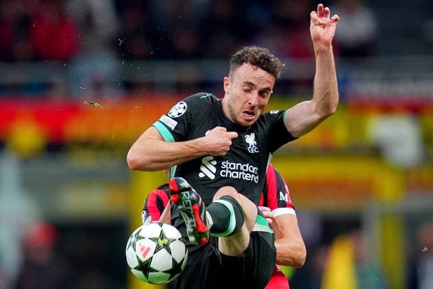 Liverpool Djogo Jota during the Uefa Champions League soccer match between Milan and Liverpool at the San Siro Stadium in Milan, north Italy -Tuesday , September 17 2024. - Soccer .  Copyright: xSpada LaPressex