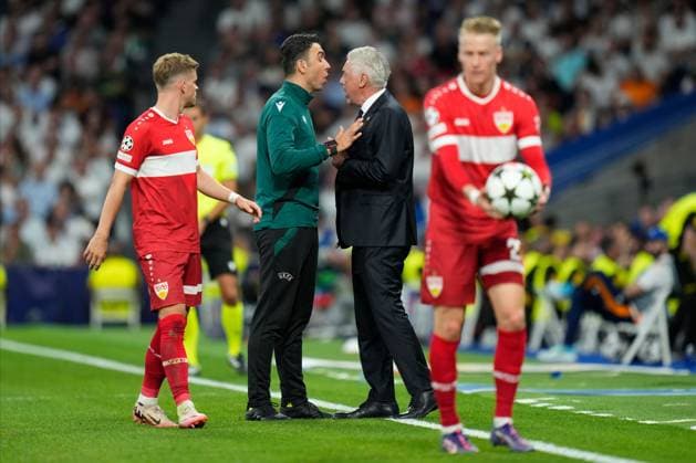 Real Madrid CF head coach Carlo Ancelotti Real Madrid v VFB Stuttgart, UEFA Champios League match, date 1. Football, Santiago Bernabeu Stadium, Madrid, Spain - 17 Sep 2024 Editorial use only  Copyright: xPressinphoto Shutterstockx 14725330b