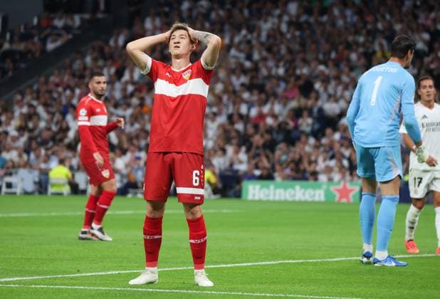 Angelo Stiller VfB Stuttgart 6 ESP, Real Madrid vs VfB Stuttgart, Champions League, Football, Matchday 1, Season 2024 25, 17 09 2024 ESP, Real Madrid vs VfB Stuttgart, Champions League, Football, Matchday 1, Season 2024 25, 17 09 2024 Madrid Copyright: xEibner-Pressefoto joergxNiebergax EP_JNL