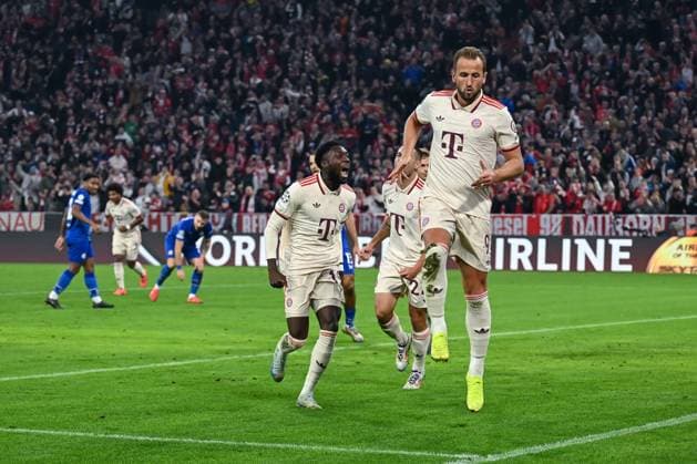 17 09 2024, Football, Champions League, Matchday 1, Season 2024 2025, FC Bayern Munich Dinamo Zagreb, Harry Kane FC Bayern Munich celebrates the goal for 4 2 xRHR PHOTO TKx Copyright: RHR-FOTOx RHR-FOTO TK