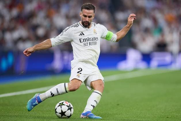 Daniel Carvajal of Real Madrid CF passes the ball during the UEFA Champions League match between Real Madrid v VFB Stuttgart at Santiago Bernabeu on September 17, 2024 in Madrid (Photo by: LGM) FOOTBALL : Real Madrid vs VFB Stuttgart - UEFA Ligue des Champions - 17 09 2024 LGM Panoramic 