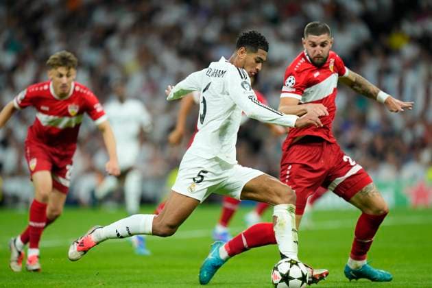 Real Madrid C.F. v VfB Stuttgart - UEFA Champions League 2024 25 League Phase MD1 Jude Bellingham central midfield of Real Madrid and England during the UEFA Champions League 2024 25 League Phase MD1 match between Real Madrid C.F. and VfB Stuttgart at Estadio Santiago Bernabeu on September 17, 2024 in Madrid, Spain. Madrid Spain  Copyright: xJosexBretonx originalFilename:bretonhernandez-realmadr240917_nprBs.jpg