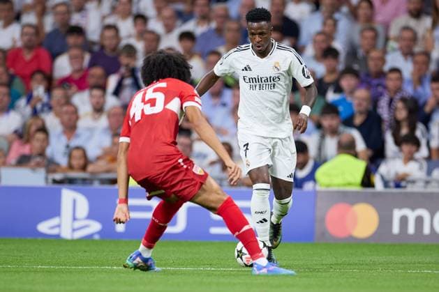 Vinicius Junior of Real Madrid CF in action during the UEFA Champions League match between Real Madrid v VFB Stuttgart at Santiago Bernabeu on September 17, 2024 in Madrid (Photo by: LGM) FOOTBALL : Real Madrid vs VFB Stuttgart - UEFA Ligue des Champions - 17 09 2024 LGM Panoramic 