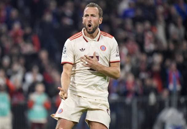 17 09 2024, xemx, Football UEFA Champions League, FC Bayern Muenchen Dinamo Zagreb emspor, v l Harry Kane FC Bayern Muenchen Jubel, Torjubel, celebrate the goal, jubiliert über das Tor zum 6 2 DFL DFB REGULATIONS PROHIBIT ANY USE OF PHOTOGRAPHS as IMAGE SEQUENCES and or QUASI VIDEO Muenchen