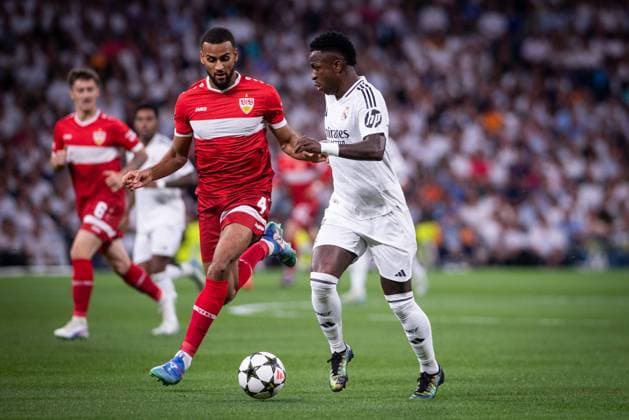 UEFA Champions League soccer match Real Madrid vs Stuttgart at Santiago Bernabeu Stadium in Madrid. 17 September 2024 Vinicius Jr 900 Cordon Press  900 CordonxPress LOF - Champions League soccer match Real Madrid vs Stuttgart