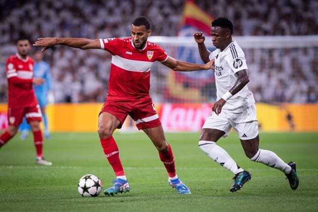 UEFA Champions League soccer match Real Madrid vs Stuttgart at Santiago Bernabeu Stadium in Madrid. 17 September 2024 Vinicius Jr 900 Cordon Press  900 CordonxPress LOF - Champions League soccer match Real Madrid vs Stuttgart
