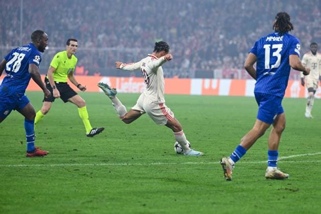 17 09 2024, Football, Champions League, Matchday 1, Season 2024 2025, FC Bayern Munich Dinamo Zagreb, Leroy Sane FC Bayern Munich scores the goal for the 8 2 xRHR PHOTO TKx Copyright: RHR-FOTOx RHR-FOTO TK