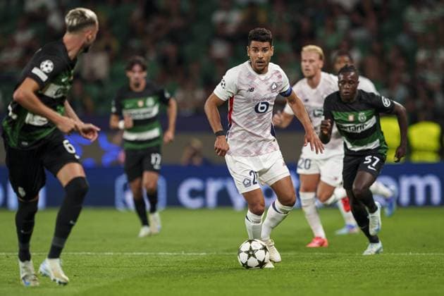 Benjamin Andre of Lille in action during the UEFA Champions League football match between Sporting CP and Lille at Estádio José Alvalade in Lisbon, Portugal on 17th September. FOOTBALL : Sporting Portugal CP vs Lille LOSC - Ligue des Champions UEFA - Lisbonne - 17 09 2024 SPP Panoramic 