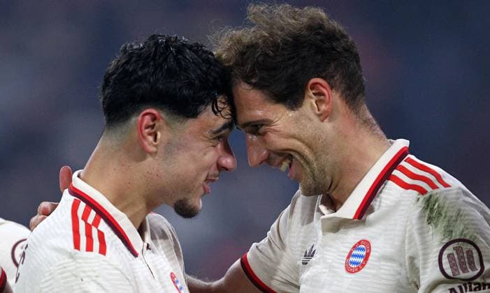 Torjubel 9-2 Goretzka , FC Bayern München - Dinamo Zagreb , Uefa Champions League , Fußball , in der Allianz Arena, München, Bayern , Deutschland . September 17, 2024 - Photo by: Davide Elias Ipa Photo Pressefoto DENL Copyright: xx