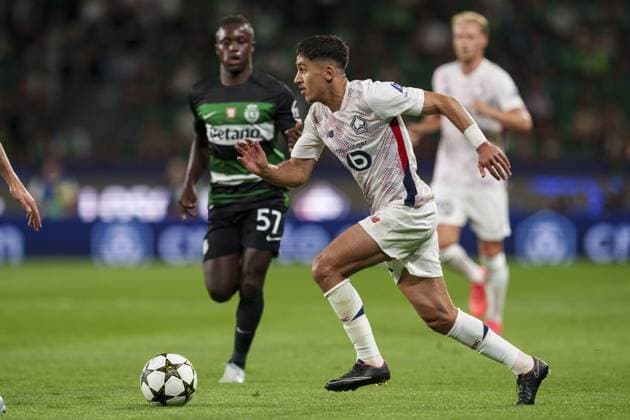 Osame Sahraoui of Lille runs with the ball during the UEFA Champions League football match between Sporting CP and Lille at Estádio José Alvalade in Lisbon, Portugal on 17th September. FOOTBALL : Sporting Portugal CP vs Lille LOSC - Ligue des Champions UEFA - Lisbonne - 17 09 2024 SPP Panoramic 