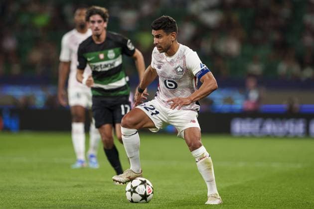 Benjamin Andre of Lille controls the ball during the UEFA Champions League football match between Sporting CP and Lille at Estádio José Alvalade in Lisbon, Portugal on 17th September. FOOTBALL : Sporting Portugal CP vs Lille LOSC - Ligue des Champions UEFA - Lisbonne - 17 09 2024 SPP Panoramic 