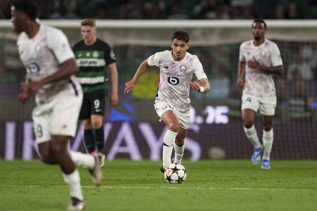 Osame Sahraoui of Lille runs with the ball during the UEFA Champions League football match between Sporting CP and Lille at Estádio José Alvalade in Lisbon, Portugal on 17th September. FOOTBALL : Sporting Portugal CP vs Lille LOSC - Ligue des Champions UEFA - Lisbonne - 17 09 2024 SPP Panoramic 