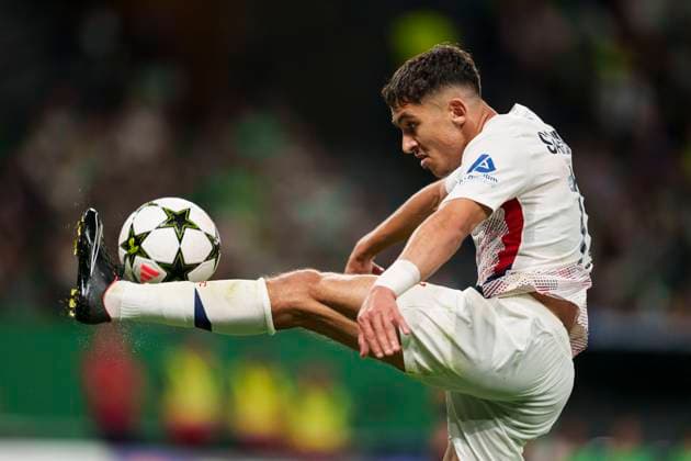 Osame Sahraoui of Lille in action during the UEFA Champions League football match between Sporting CP and Lille at Estádio José Alvalade in Lisbon, Portugal on 17th September. FOOTBALL : Sporting Portugal CP vs Lille LOSC - Ligue des Champions UEFA - Lisbonne - 17 09 2024 SPP Panoramic 