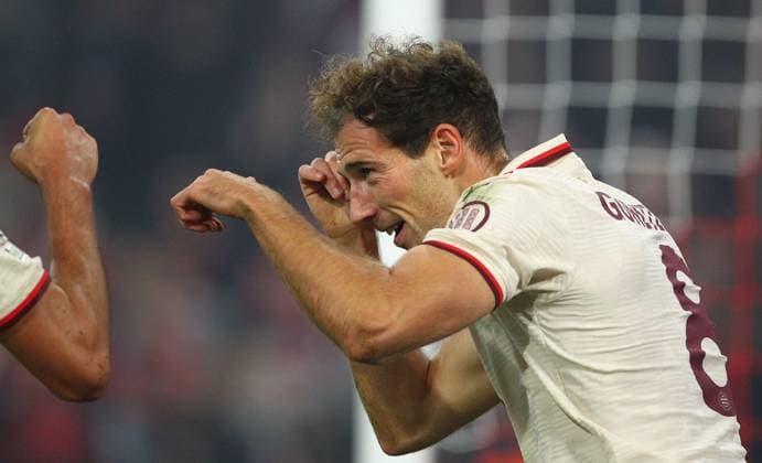 Torjubel 9-2 Goretzka , FC Bayern München - Dinamo Zagreb , Uefa Champions League , Fußball , in der Allianz Arena, München, Bayern , Deutschland . September 17, 2024 - Photo by: Davide Elias Ipa Photo Pressefoto DENL Copyright: xx