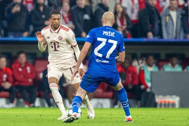 Michael Olise 17 FC Bayern Muenchen , Josip Misic 27 GNK Dinamo Zagreb , FC Bayern Muenchen vs GNK Dinamo Zagreb, Football, UEFA Champions League, 1 Matchday, 17 09 2024 DFB regulations prohibit any use of photographs as image sequences and or quasi video Muenchen Bayern Germany Copyright: xkolbert-press UlrichxGamelx