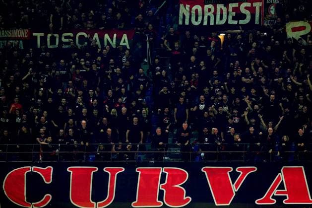 AC MilanÕs supporters during the Uefa Champions League soccer match between Milan and Liverpool at the San Siro Stadium in Milan, north Italy -Tuesday , September 17 2024. - Soccer .  Copyright: xSpada LaPressex