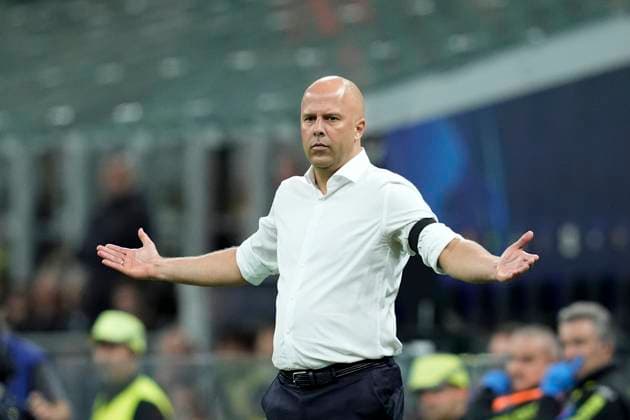Head coach Arne Slot (Liverpool FC) gestures, UEFA Champions League 2024 25 League Phase MD1, AC Milan v Liverpool FC, Stadio Giuseppe Meazza (San Siro), September 17, 2024, Milan, Italy.