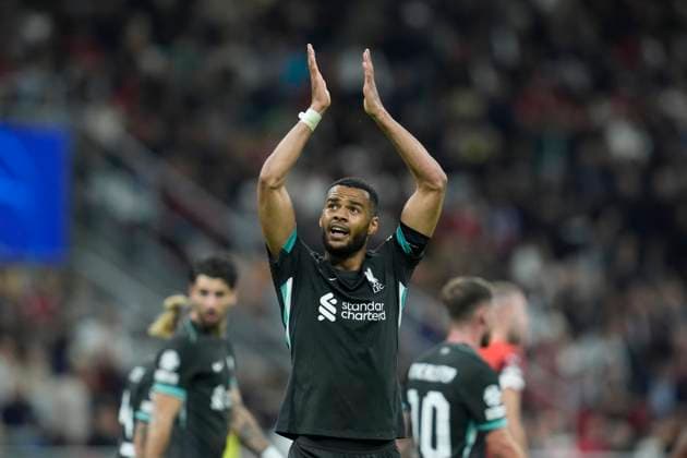 Cody Gakpo (Liverpool FC) gestures, UEFA Champions League 2024 25 League Phase MD1, AC Milan v Liverpool FC, Stadio Giuseppe Meazza (San Siro), September 17, 2024, Milan, Italy.