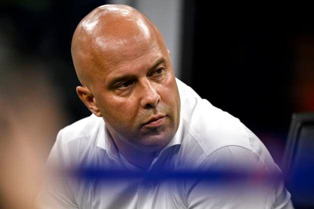 Arne Slot, head coach of Liverpool FC, looks on during the UEFA Champions League 2024 205 football match between AC Milan and Liverpool FC at San Siro stadium in Milano (Italy), September 17, 2024. AndreaxStaccioli
