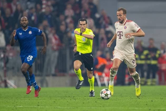 Harry Kane 9 FC Bayern Muenchen , FC Bayern Muenchen vs GNK Dinamo Zagreb, Football, UEFA Champions League, 1 Matchday, 17 09 2024 DFB regulations prohibit any use of photographs as image sequences and or quasi video Muenchen Bayern Germany Copyright: xkolbert-press UlrichxGamelx