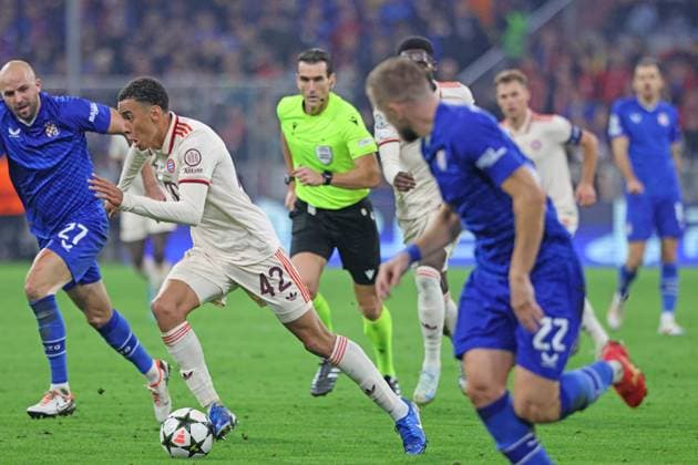 42 Jamal Musiala FCB prevails Football FC Bayern Munich GNK Dinamo Zagreb UEFA Champions League Allianz Arena 17 09 2024 PHOTO Mladen Lackovic LakoPress