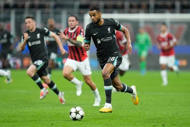 Cody Gakpo of Liverpool FC during the Uefa Champions League match between AC Milan and Liverpool at Stadio San Siro Milan Italy on 17 September 2024. Milan Stadio San Siro Milan Italy Copyright: xPhotoxGoalxPixx SP24-989-043