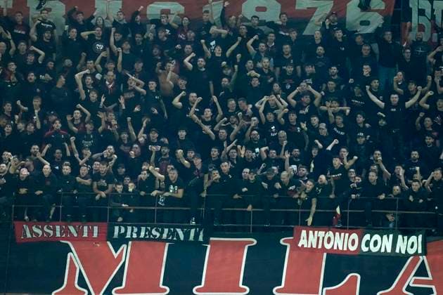 . Supporters of AC Milan, UEFA Champions League 2024 25 League Phase MD1, AC Milan v Liverpool FC, Stadio Giuseppe Meazza (San Siro), September 17, 2024, Milan, Italy.