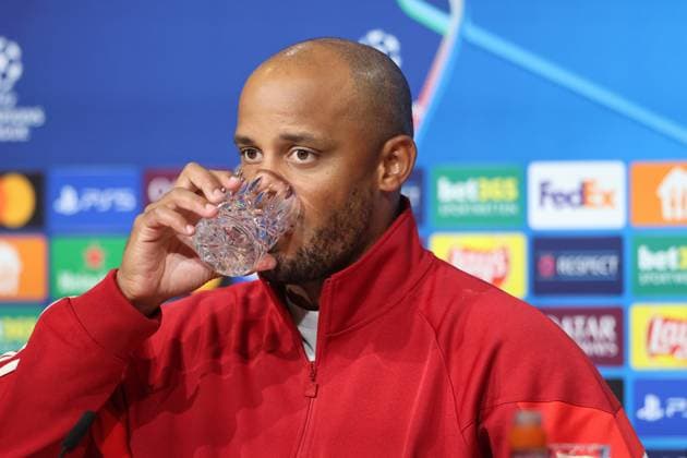 Coach Vincent Kompany FCB Portraet, Portrait, Press conference, Football FC Bayern Munich GNK Dinamo Zagreb UEFA Champions League Allianz Arena 17 09 2024 PHOTO Mladen Lackovic LakoPress